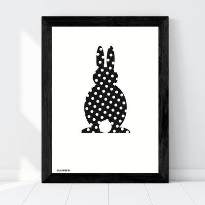 Print "Easter Bunny Dotted Black with White"