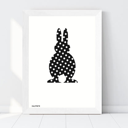 Print "Easter Bunny Dotted Black with White"