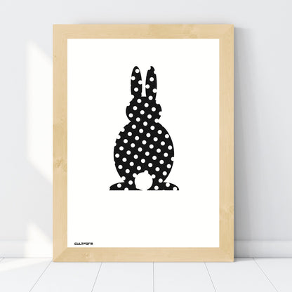 Print "Easter Bunny Dotted Black with White"