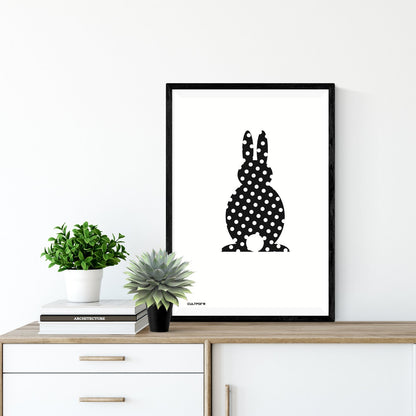 Print "Easter Bunny Dotted Black with White"