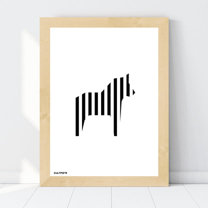 Print "Horse striped black and white"