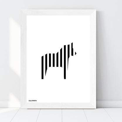 Print "Horse striped black and white"