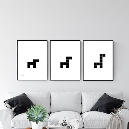 Grafik 3er Set "Quadrattiere Hund Lama Giraffe" Download