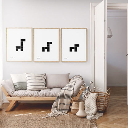 Grafik 3er Set "Quadrattiere Hund Lama Giraffe" Download