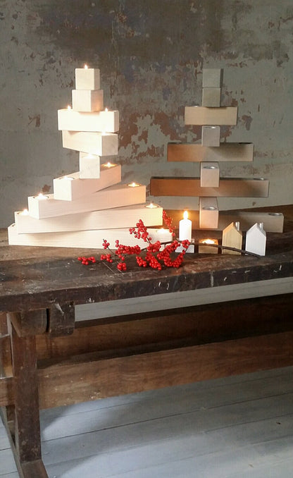 Light spruce | Alternative to a Christmas tree | Tealight holder | Wooden Christmas tree
