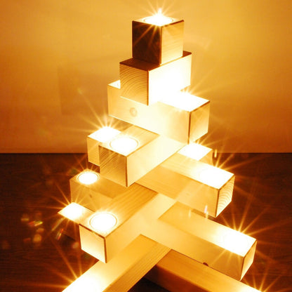 Light spruce | Alternative to a Christmas tree | Tealight holder | Wooden Christmas tree