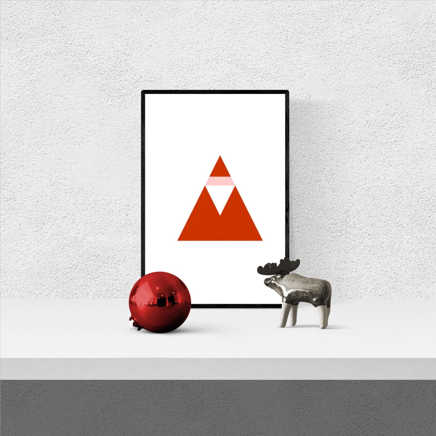 Grafik Weihnachtsmann Dreieck Rot | Download