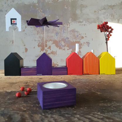 Case Set M di 5 | Città fatta di piramide, casa dell'incenso, casa delle candele, governante, casa dei fiori | diverse combinazioni di colori