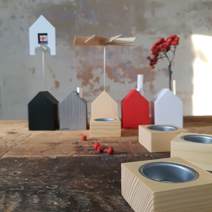 Case Set M di 5 | Città fatta di piramide, casa dell'incenso, casa delle candele, governante, casa dei fiori | diverse combinazioni di colori