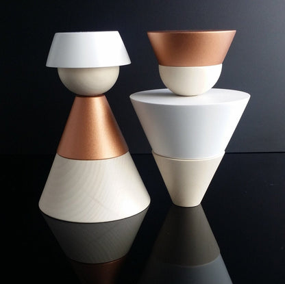 König + Königin, Stereotypen 2er Set | flexible Dekofiguren im Bauhaus-Stil | Cultform-Design