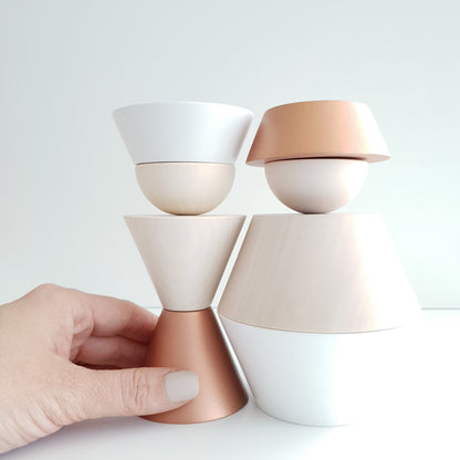 König + Königin, Stereotypen 2er Set | flexible Dekofiguren im Bauhaus-Stil | Cultform-Design