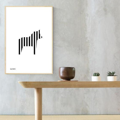 Grafik "Pferd Gestreift Schwarz Weiß" Download