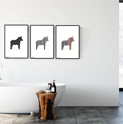 Grafik "Pferd Gestreift Schwarz Weiß" Download