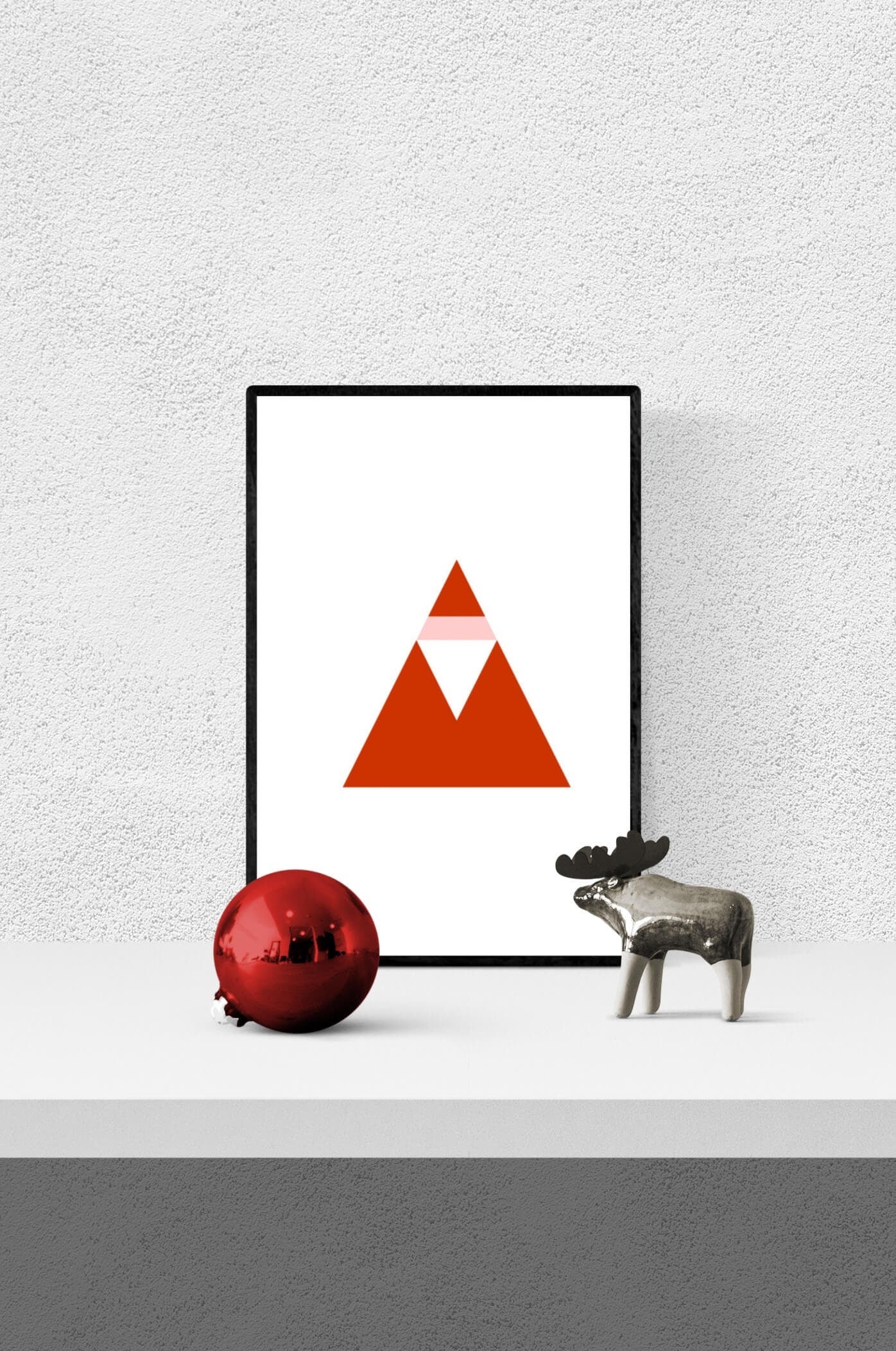 Grafik Weihnachtsmann Dreieck Rot | Download