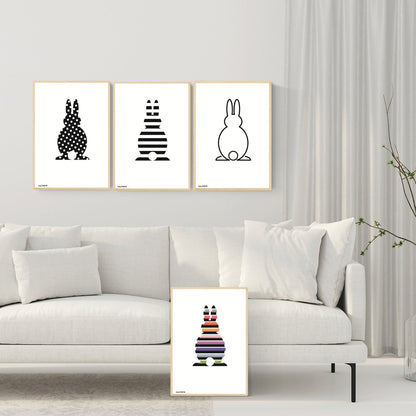 Poster "Osterhasen" 4er Set Druckgrafik | Osterposter