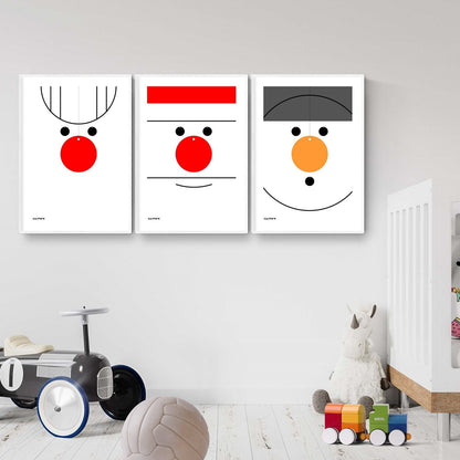 Scarica la grafica natalizia Rudolph Santa Snowman set di 3